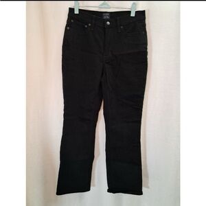 J Crew Mid Rise Flare Crop 27T Women's Black Jeans